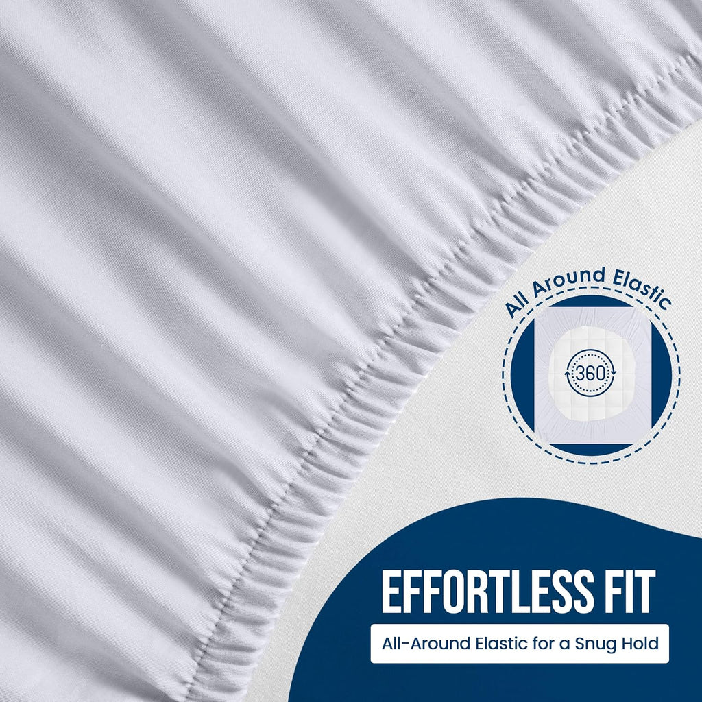 Utopia Bedding King Size Mattress Protector - Waterproof Terry Cover with Deep Pockets | 2 Pack, Soft & Breathable