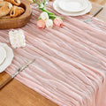 Cheesecloth Table Runner - 10 Ft Boho Rustic Sheer Decor in Dusty Pink | Perfect for Centerpieces