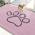 OLANLY Dog Door Mat - Absorbent Muddy Paws Doormat | Non-Slip Chenille, 48x30, Dusty Rose