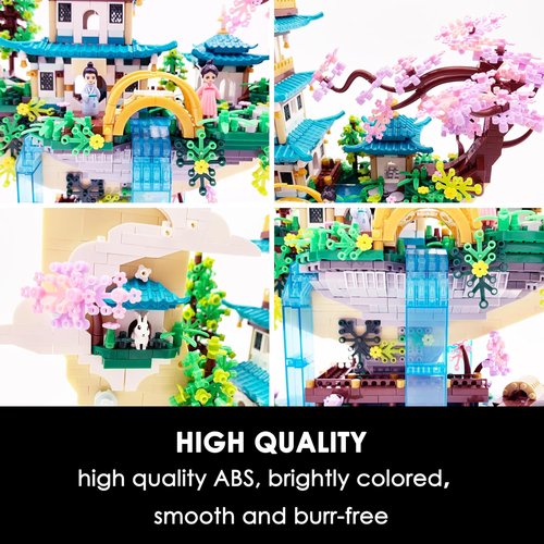 Chinese Moon Palace Micro Building Blocks Set - 4288 PCS Cherry Blossom Bonsai Tree Model for Adults & Teens | Creative Gift