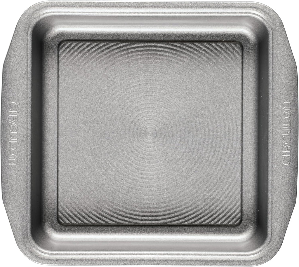 Circulon Nonstick Baking Pan - 9 Inch Square Cake Pan in Stylish Gray Finish