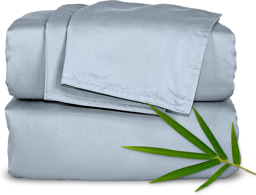 Pure Bamboo California King Sheets - 100% Organic Viscose Bed Set, Soft & Cooling | Sterling Blue