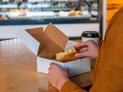 SCT white one-piece non-window bakery boxes, 6 x 6 x 2.5, white, paper, 250/carton