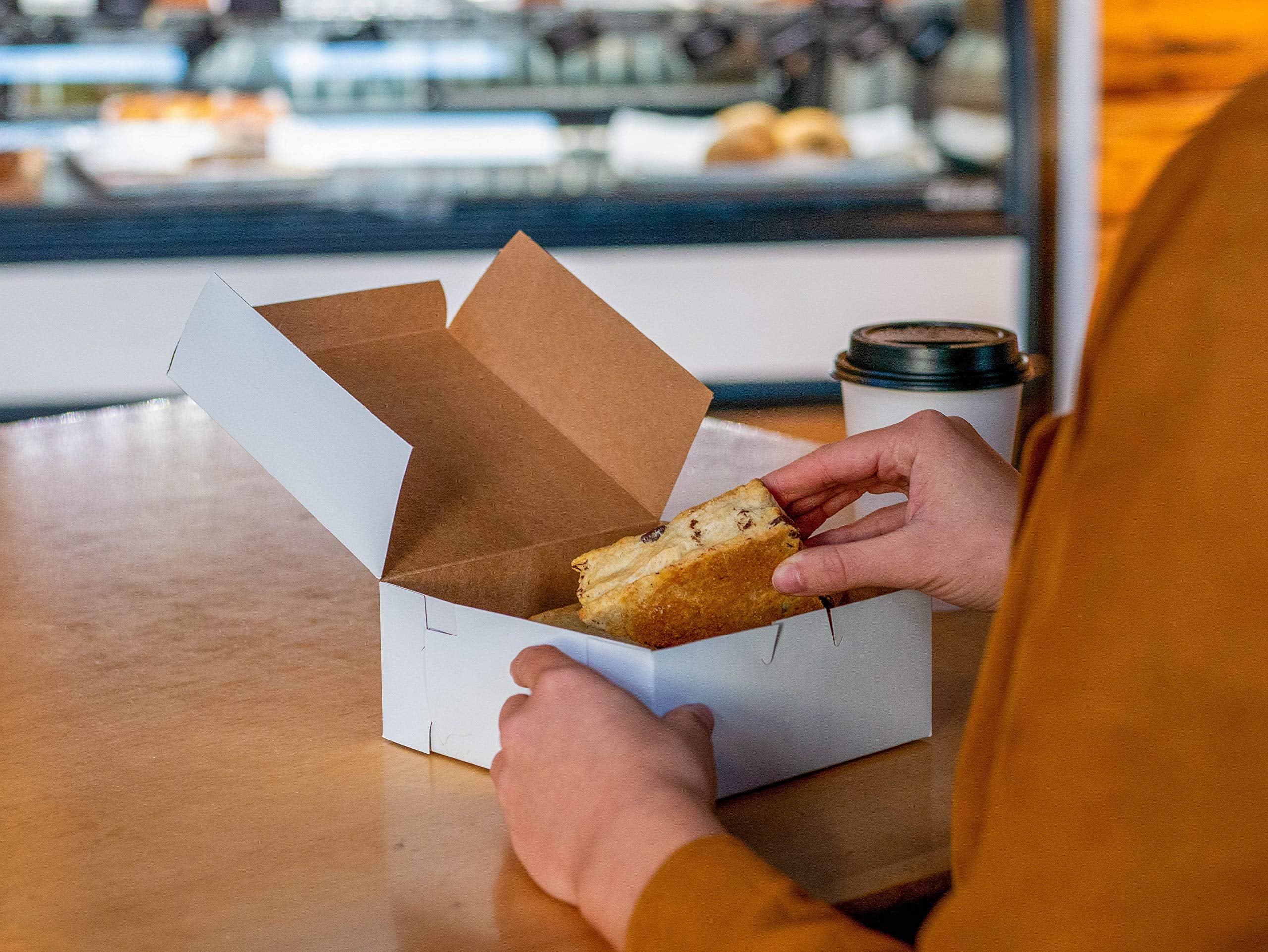 SCT White One-Piece Non-Window Bakery Boxes, 5.5 x 5.5 x 4, White, Paper, 250/Carton