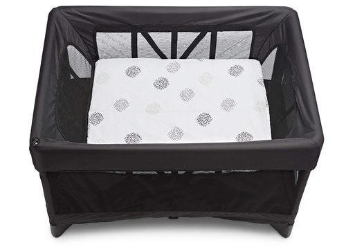 4moms breeze Bassinet Sheets, For Baby Bassinets and Furniture, Machine Washable and 100% Cotton, White & Grey, 2 Pack,2 Count (Pack of 1)