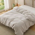 Bedsure Duvet Cover - King Size Soft Prewashed Cotton-Like Polyester | 104x90 Inches, Linen Design