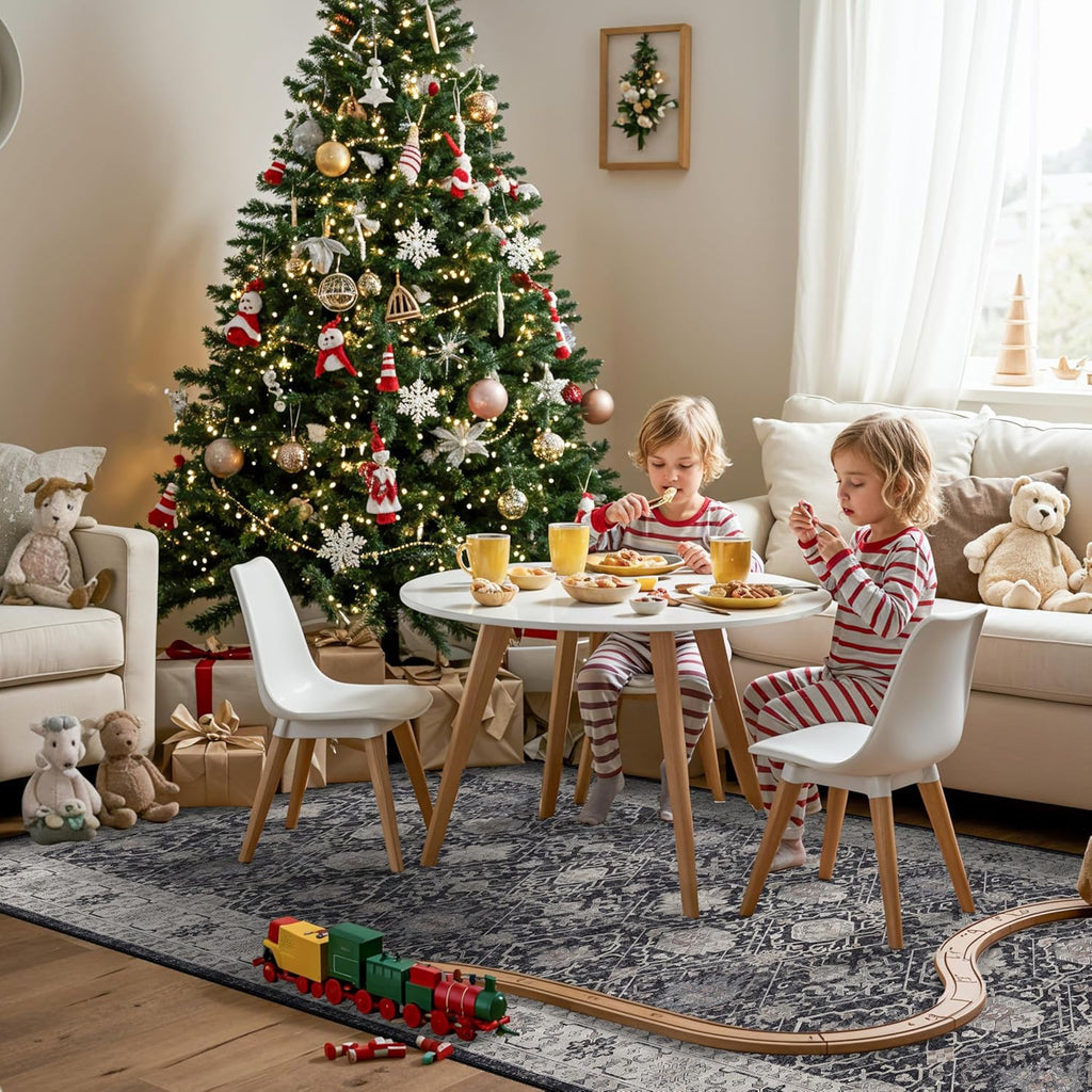 Skiennix Washable 4x12 Hallway Runner Rug - Vintage Soft Carpet, Stain Resistant, Non-Slip Backing | Black