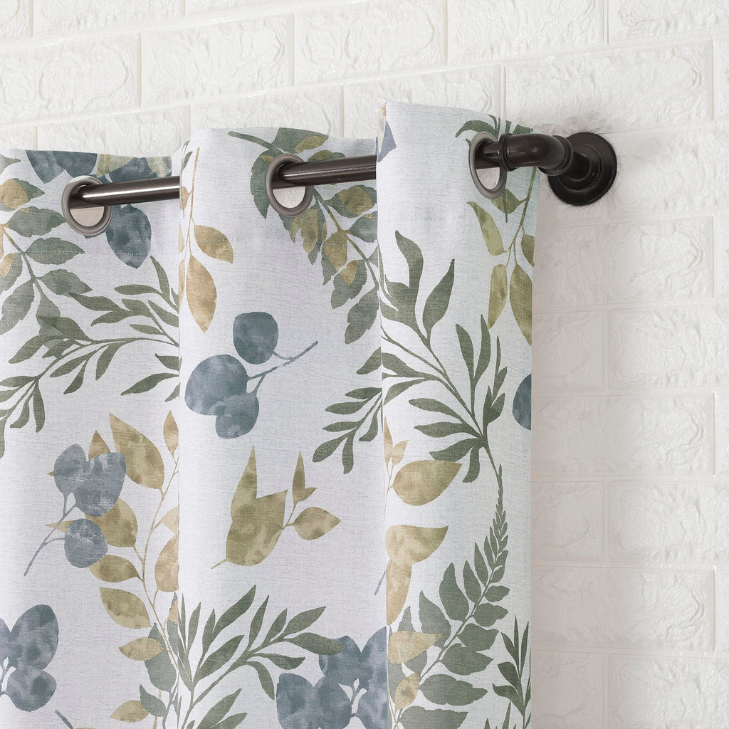 Sun Zero Remi Floral Leaf Print Blackout Grommet Curtain Panel, 40" x 63", Multi