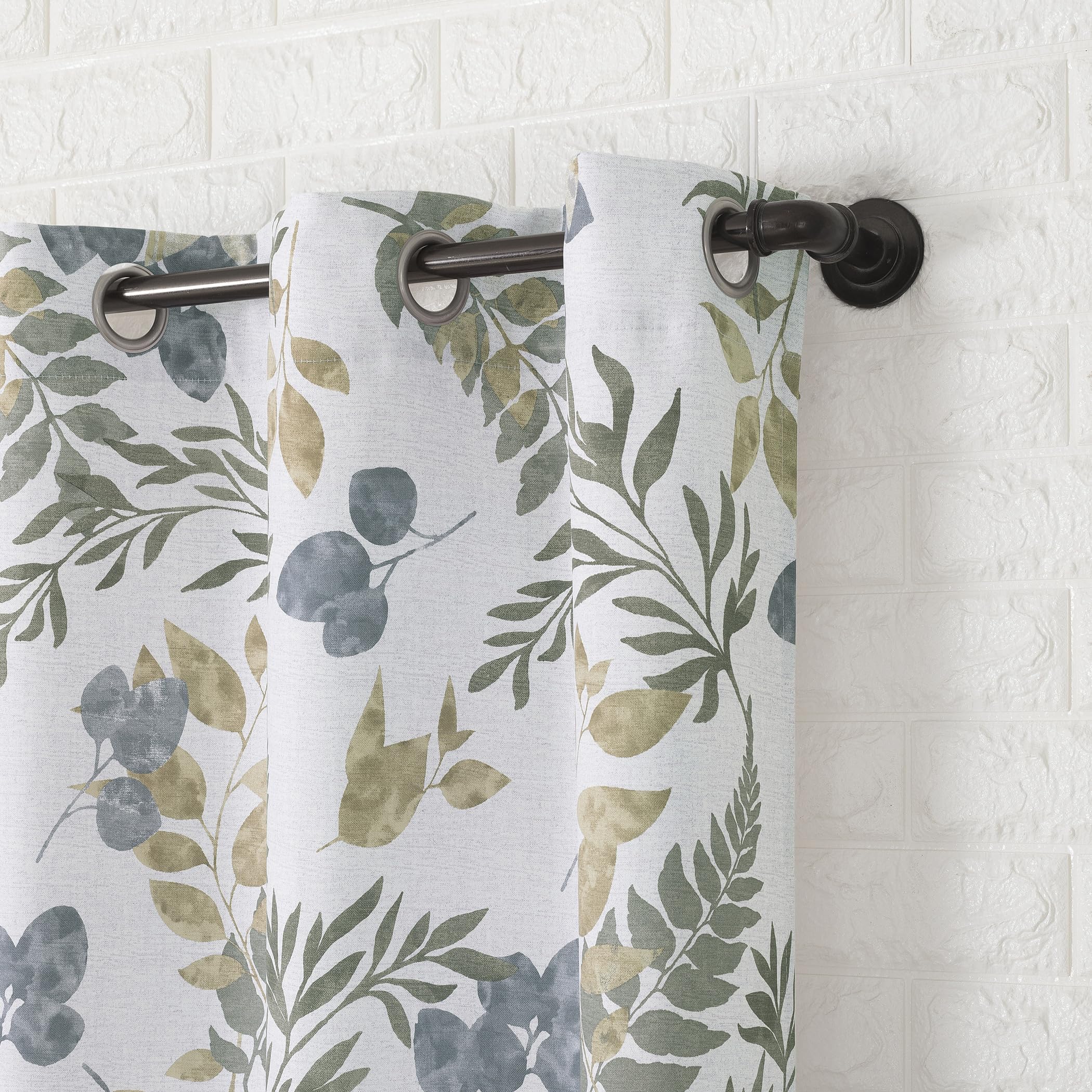 Sun Zero Remi Floral Leaf Print Blackout Grommet Curtain Panel, 40" x 63", Multi