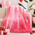 RUJIPO Heated Electric Blanket Heating Throw,Warm Winter Christmas Birthday Gifts for Her Women Grandma Seniors-Faux Fur Blanket with Soft Sherpa,10 Heat Settings,5 Time Settings,50x60, Baby Pink