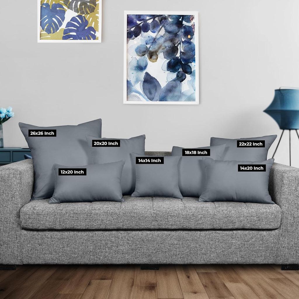 Utopia Bedding 22x22 Pillow Inserts - Set of 2 Grey Decorative Throw Pillows for Sofa & Bed - Soft & Fluffy Cushions