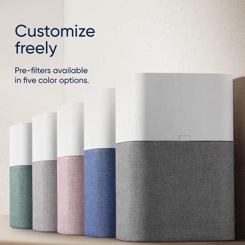 BLUEAIR Blue Pure 211+ Auto Light Pink Pre-Filter, Washable Fabric Traps Pollen, Pet Hair & Dust, Archipelago Sand