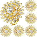 Geiserailie 80 Pcs Gold Flower Napkin Rings Alloy Floral Crystal Rhinestone Bling Holiday Shiny Napkins Ring Holders for Wedding Bridal Valentine's Day Birthday Dinner Party Table Home Decoration