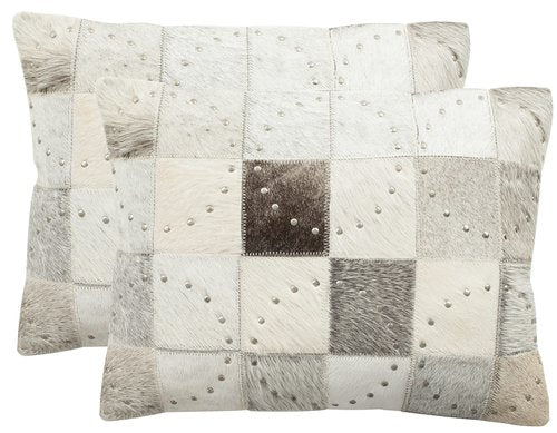 Safavieh Pillows Collection Phoebe Throw Pillows (Set of 2), 14" x 20", Grey
