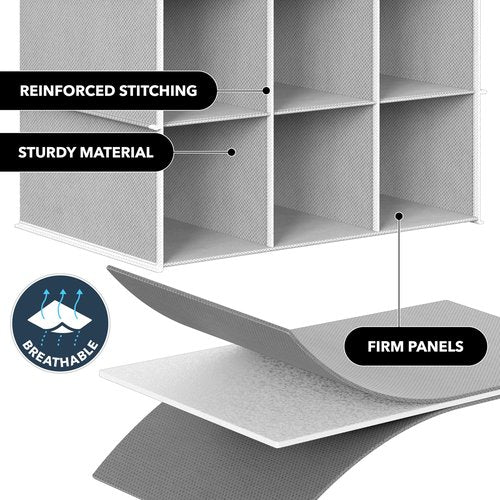 Simple Houseware 24 Section Shelves Hanging Shoes Organizer Holder for Closet, Gray