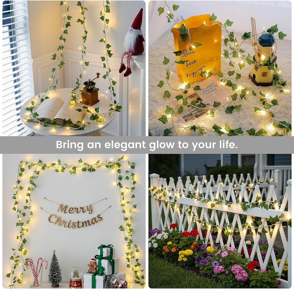 Skiennix Ivy Leaf Fairy Lights - 23 FT 73 LED Indoor String Lights for Bedroom & Party Decor | Warm White