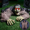 JOYIN Halloween Zombie Decorations Outdoor, Halloween Groundbreaker Outside Decor, Hanging Zombie Prop with Green Face and Lighted Eyes for Graveyard, Haunted House, Lawn, Yard, Indoor Decor
