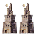 Beistle Jointed Castle Tower Photo Prop Backdrops, 4' Tall, Set of 2 - Medieval Wall Decoration, Festive Fantasy Themed Decor