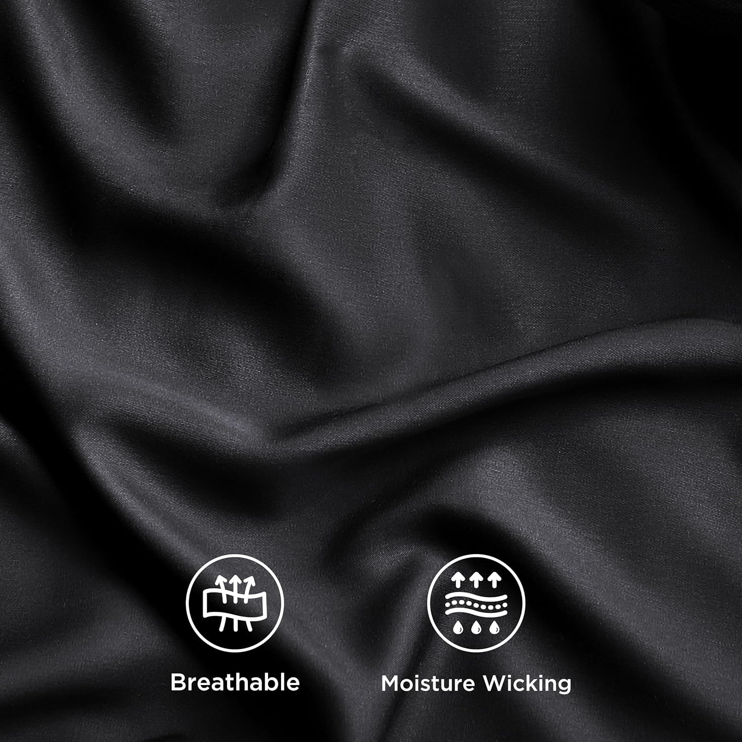 Bedsure Cooling Twin XL Sheets - Breathable Rayon from Bamboo, Soft & Silky, Deep Pocket Up to 16 Inches, Black