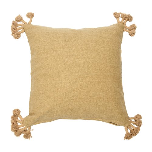 20" Square Canvas Pillow Cover with Tassels