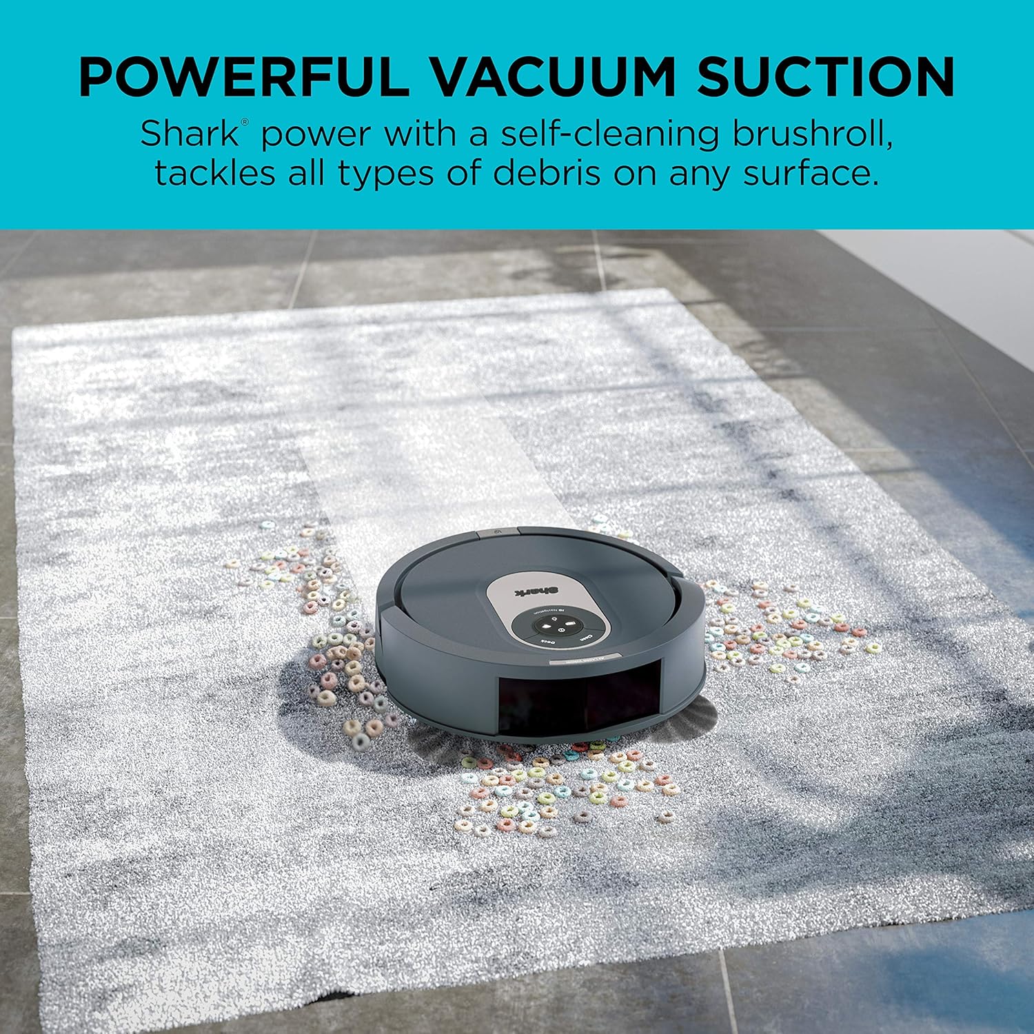 Shark AI Robot Vacuum - Smart Mapping & Scheduling for Pet Hair | Black/Silver (RV2001)