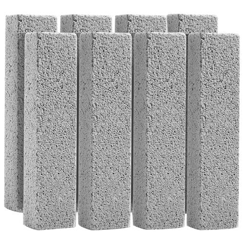 8 Pack Pumice Stone for Toilet Bowl Cleaning, Scouring Stick Remove Toilet Bowl Hard Water Rings, Calcium Buildup and Rust Suitable for Cleaning Toilet, Bathroom, Kitchen Sink, Grill（Gray