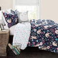 Lush Decor Hygge Sloth Quilt Set, Twin, Navy