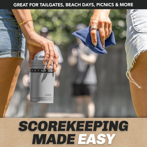 DUALIE Tracker Drink Cooler - Game Score Counter and 3 in 1 Insulated Can Cooler - Universal Size for 12 oz Cans, Slim Cans, and Bottles - Fog Gray