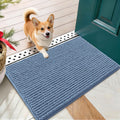 OLANLY Dog Door Mat - Ultra Absorbent Chenille Mud Doormat | Non-Slip, Washable, 24x16, Airy Blue