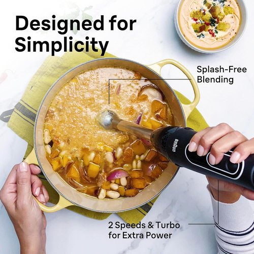 Braun MQ5025 Hand Blender - Multiquick Vario with Versatile Speed Control | Sleek Black Design