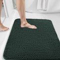 watthourhome Chenille Bathroom Rug Extra Soft Absorbent Quick Dry Machine Washable Non-Slip Bath Mat for Tub Shower and Bathroom Floor Plush Shaggy Home Decor 24"x16" Green