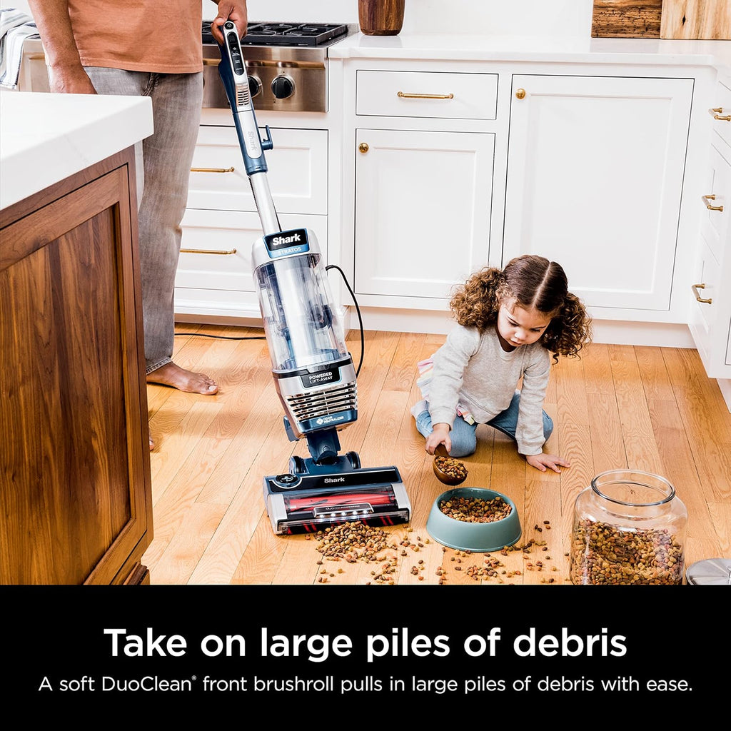 Shark AZ3002 Stratos Upright Vacuum - DuoClean PowerFins & HairPro | Self-Cleaning Brushroll, Navy