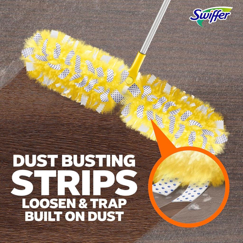 Swiffer Duster Kit - Heavy Duty Starter Kit with 8 Refills & 6 ft Super Extendable Handle
