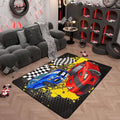 Racing Car Rug,Cartoon Street Style Graffiti Sports Cars Indoor Floor Mat for Kids Boys Girls Youth,Speeding Game Carpet,Extreme Sports Bedroom Rug Living Room,Bedside,Playroom Decor,3x5