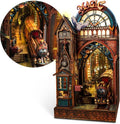 FUNPOLA LED 3D Puzzle - Interactive Magic Station Book Nook Kit | DIY Miniature Decor Gift