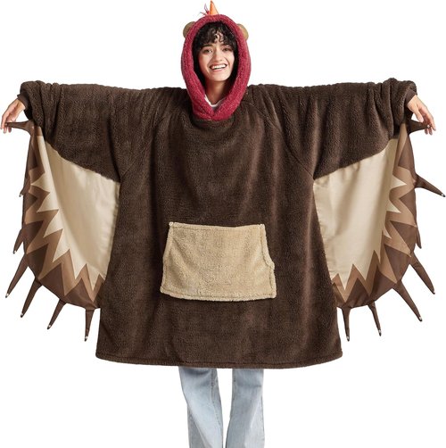Bedsure Hoodie Blanket - Cozy Wearable Sherpa Blanket with Sleeves & Pockets | One Size Turkey Costume