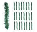 24 Pcs Garland Ties Artificial Pine Needles Christmas Tree Branches Wired Faux Greenery Stems 12inx1.6in in Green for Christmas Decoration Craft Gift Wrapping