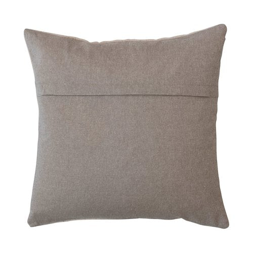Creative Co-Op 18' Square Cotton Slub Tufted Pillow w/Pumpkin & Chambray Back, Cream Color,Beige