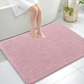 OLANLY Large Bath Rugs - Extra Soft Chenille, Quick-Dry Rubber Backing, Machine Washable | Dusty Rose 40x32