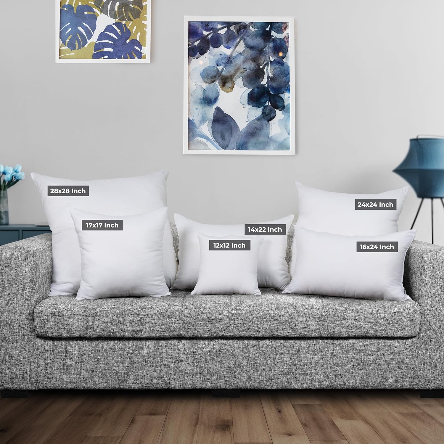 Utopia Bedding Pillow Inserts 14x22 - Set of 2 White Decorative Cushions for Bed & Sofa - Soft & Fluffy