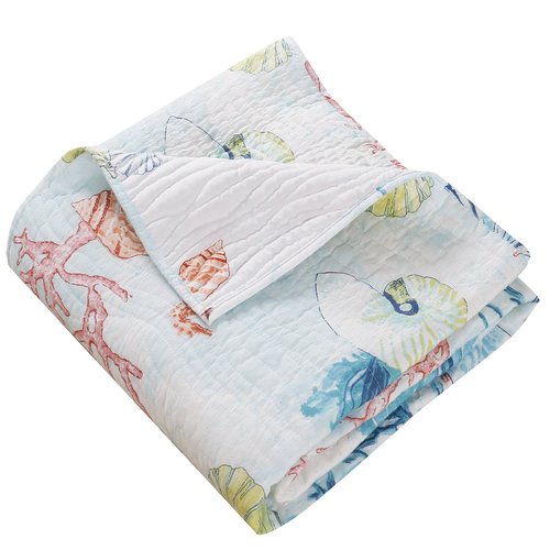 Barefoot Bungalow Sarasota Quilted Throw Blanket, 50 x 60 inches, Multicolor