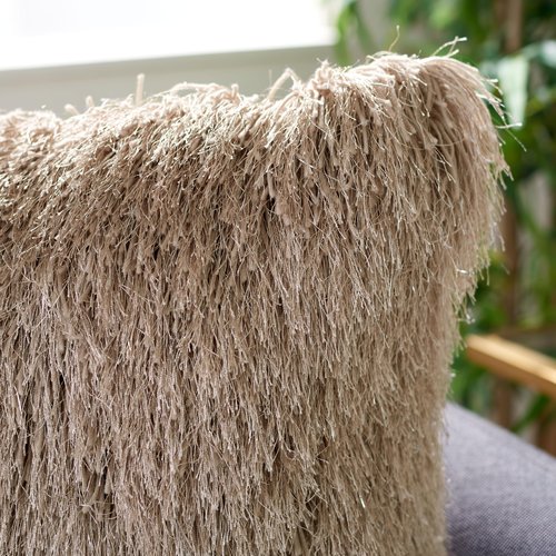 SAFAVIEH Pillow Collection Shag Modish 20" Throw, Metallic Bronze