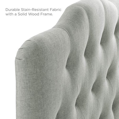 Modway MOD-5160 Annabel Tufted Button Linen Fabric Upholstered Twin Headboard in Gray
