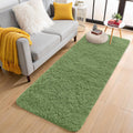 OLANLY Runner Rugs - Soft, Machine Washable Shaggy Carpet for Hallway & Bedroom | Green 2x6 ft