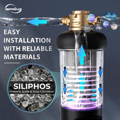 iSpring FWSP50SL-ARJ Spin Down Sediment Water Filter Replacement Cartridge with Siliphos, for WSPSL-ARJ and WSPSL-ARJ-BP Series, 1 Count (Pack of 1)