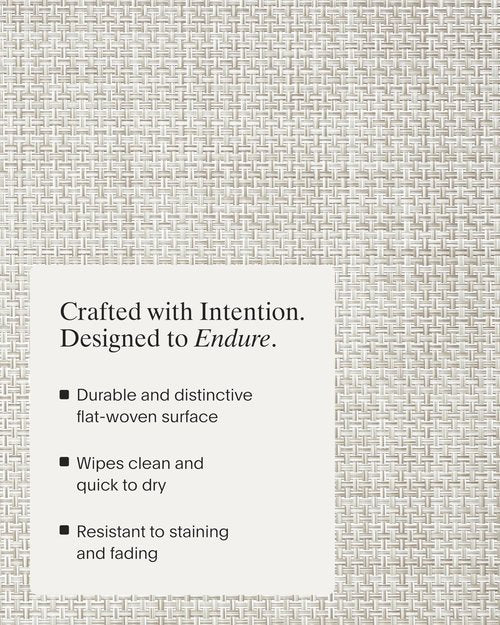 Chilewich Basketweave Placemats - Woven Placemats Set of 4 - Reusable, Stain-Resistant, Indoor/Outdoor Tabletop Protection - Natural - 14" x 19" Rectangle