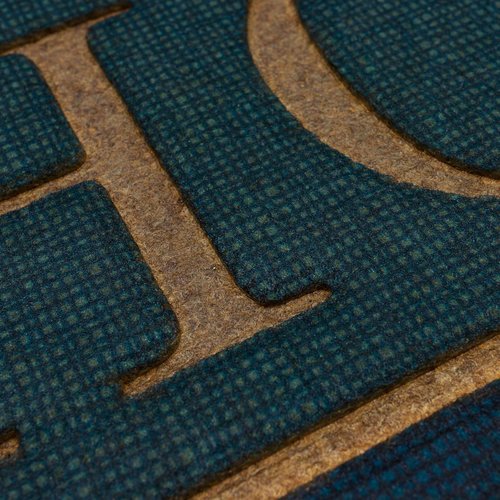 Mohawk Home Cozy Jacobean Casual Floral; Novelty Teal Blue 2' X 3' Door Mat Perfect for Garage, Porch