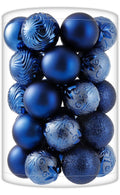 34ct Navy Blue Christmas Ball Ornaments Shatterproof Plastic Christmas Tree Decorations for Xmas Party Home Office Holiday Decor -Medium Size (2.36"/ 60mm)