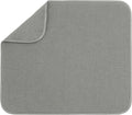 S&T INC. Dish Drying Mat - Absorbent Microfiber Kitchen Counter Pad | 16” x 18”, Large, Grey