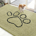 OLANLY Dog Door Mat - Absorbent Non-Slip Mud Mat for Muddy Paws | 48x30 Paw Print Design in Vanilla